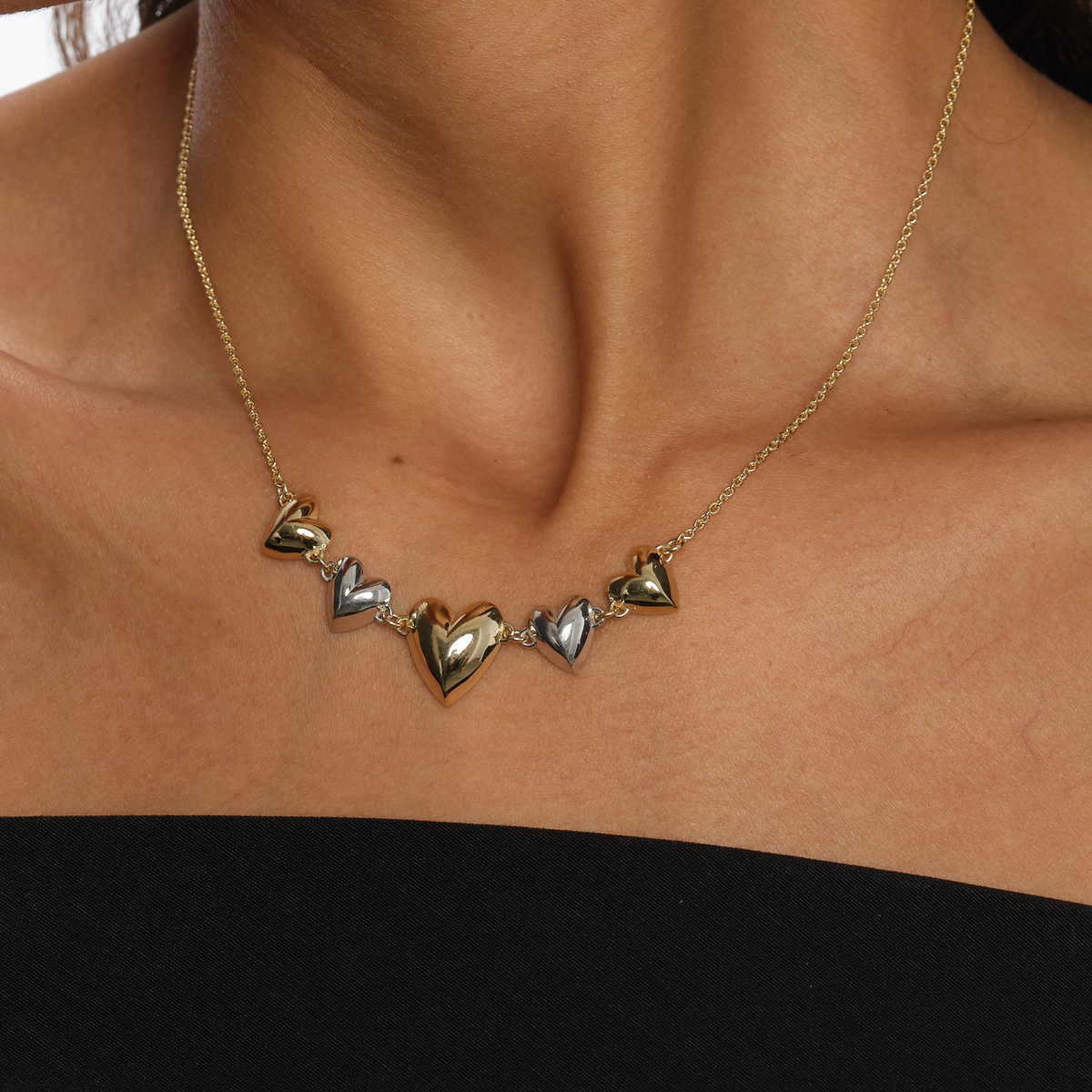 LE SSERAFIM着用★関税込★usite★Super Hearts 2Ways Necklace Silver Double Heart Necklace | Eunchae - Le Sserafim