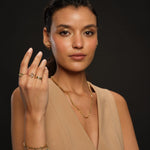 Load image into Gallery viewer, Three Gems Evil Eye Ring 
with Diamond and Sky Blue Topaz