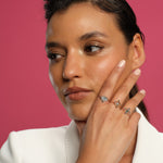 Load image into Gallery viewer, Single Evil Eye Ring with Emerald