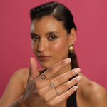 Load image into Gallery viewer, My Star Ring with Diamond, Cognac Diamond and Blue Sapphire