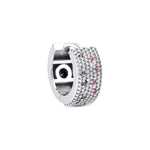 Load image into Gallery viewer, Reversible Dream Hoop Earring (Wide) with Black Diamond and Pink Sapphire