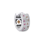Load image into Gallery viewer, Reversible Dream Hoop Earring (Wide) with Cognac Diamond and Pink Sapphire