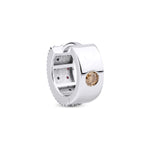 Load image into Gallery viewer, Reversible Dream Hoop Earring (Wide) with Cognac Diamond and Pink Sapphire