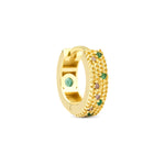 Load image into Gallery viewer, Reversible Dream Hoop Earring (Medium) with Cognac Diamond and Emerald