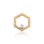 Load image into Gallery viewer, Solo HexaGlow Patterned Earring with Diamond/Emerald