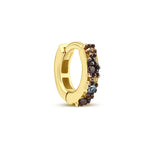 Load image into Gallery viewer, Smoky Blue Reversible Huggie Earring