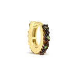 Load image into Gallery viewer, Green and Blue Black Rhodium and Gold Reversible Huggie