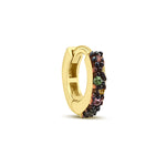 Load image into Gallery viewer, Pink and Green Black Rhodium and Gold Reversible Huggie Earring