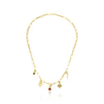 Load image into Gallery viewer, Three Gems Evil Eye Charm with Pink Sapphire and Emerald