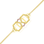 Load image into Gallery viewer, HexaGlow Chain Bracelet 
with 
Cognac Diamonds and Pink Sapphires