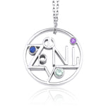 Load image into Gallery viewer, Classic Silver Hugging Names Necklace (2 cm / 0.79 inches)