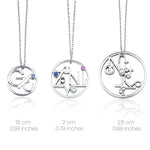 Load image into Gallery viewer, Petite Silver Hugging Names Necklace (1.5 cm / 0.59 inches)