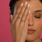 Load image into Gallery viewer, HexaGlow Ring with Diamond and Pink Sapphire