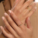 Load image into Gallery viewer, Colorful Gem Two Lines Luminous Ring
