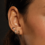 Load image into Gallery viewer, Patterned Prismatic Half Hoop Earring