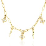 Load image into Gallery viewer, Solo Gem Evil Eye Charm
with Cognac Diamond