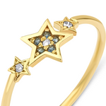 Load image into Gallery viewer, My Star Ring with Diamond, Cognac Diamond and Blue Sapphire