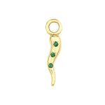 Load image into Gallery viewer, Italian Horn Charm 
with Emerald
