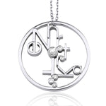 Load image into Gallery viewer, Statement Silver Hugging Names Necklace (2.5 cm / 0.98 inches)
