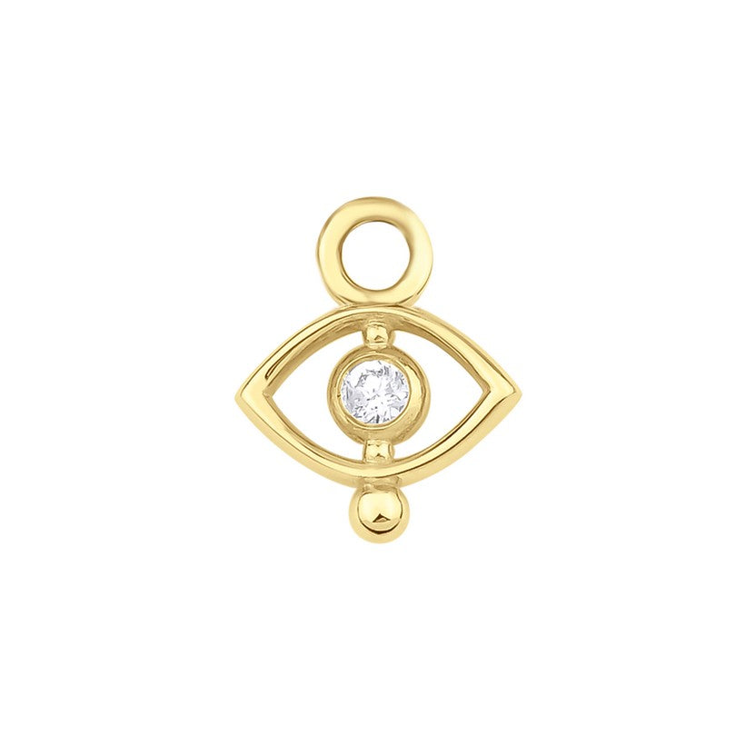 Solo Gem Evil Eye Charm with Diamond