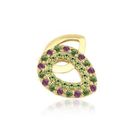 Load image into Gallery viewer, Drop Stud Earring with Tsavorite and Amethyst
