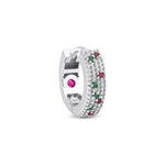 Load image into Gallery viewer, Reversible Dream Hoop Earring (Medium) with Emerald and Ruby
