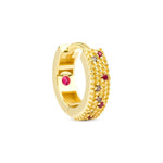 Load image into Gallery viewer, Reversible Dream Hoop Earring (Medium) with Cognac Diamond and Ruby
