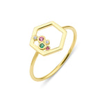 Load image into Gallery viewer, Solo HexaGlow Ring 
with Diamond, Emerald and 
Pink Sapphire
