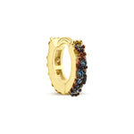 Load image into Gallery viewer, Pink and Blue Black Rhodium and Gold Reversible Huggie Earring
