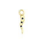 Load image into Gallery viewer, Italian Horn Charm 
with Blue Sapphire
