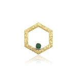 Load image into Gallery viewer, Solo HexaGlow Patterned Earring with Diamond/Emerald
