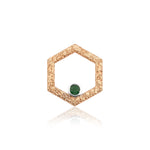 Load image into Gallery viewer, Solo HexaGlow Patterned Earring with Diamond/Emerald
