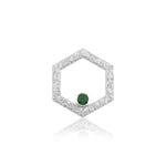 Load image into Gallery viewer, Solo HexaGlow Patterned Earring with Diamond/Emerald
