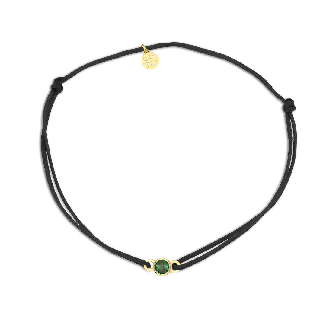 String Bracelet with Green Tourmaline