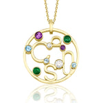 Load image into Gallery viewer, Classic Gold Hugging Names Necklace (2 cm / 0.79 inches)
