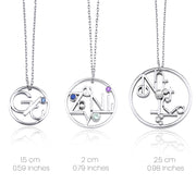 Petite Silver Hugging Names Necklace (1.5 cm / 0.59 inches)