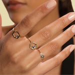 Load image into Gallery viewer, My Star Ring with Diamond, Cognac Diamond and Blue Sapphire
