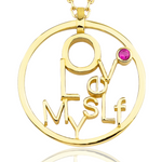 Load image into Gallery viewer, Love Myself Necklace with Ruby
