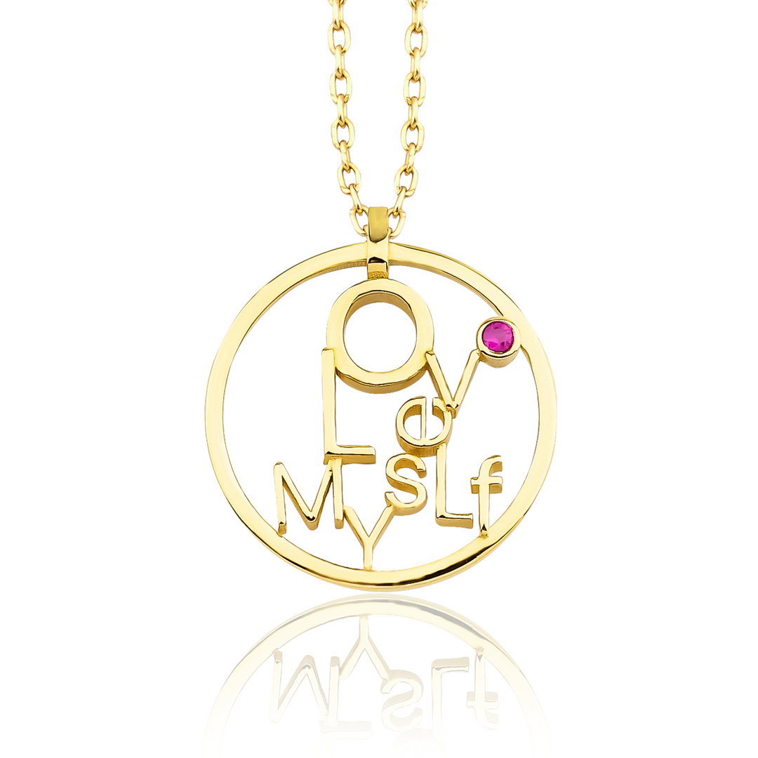 Love Myself Necklace with Ruby