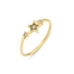 Load image into Gallery viewer, My Star Ring with Diamond, Cognac Diamond and Blue Sapphire
