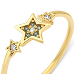 Load image into Gallery viewer, My Star Ring with Diamond, Cognac Diamond and Blue Sapphire
